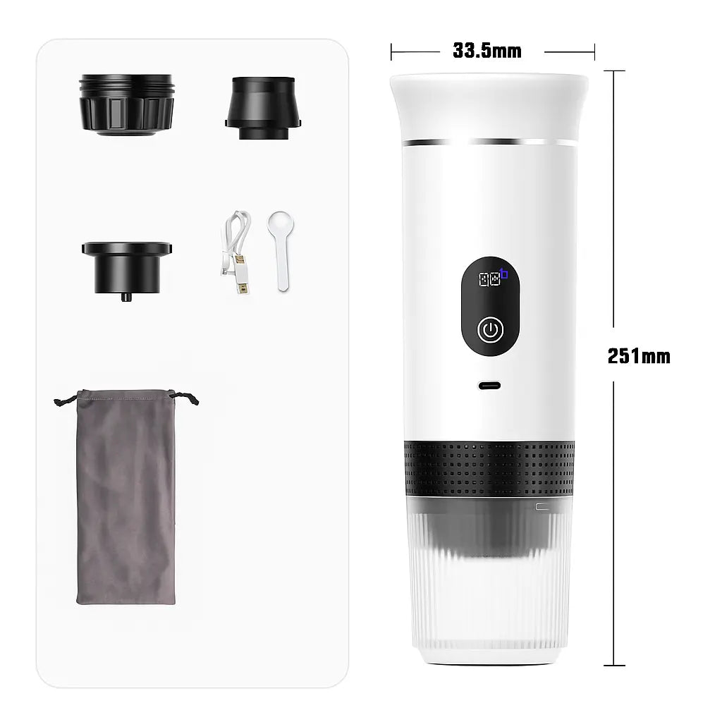 Briseo Pro – Mini Machine à Café 3‑en‑1 | Écran Digital 20 Bars