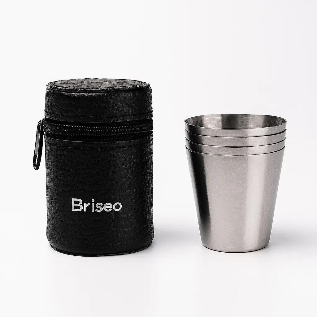 Set de Tasses Inox Briseo – Nomade & Élégant