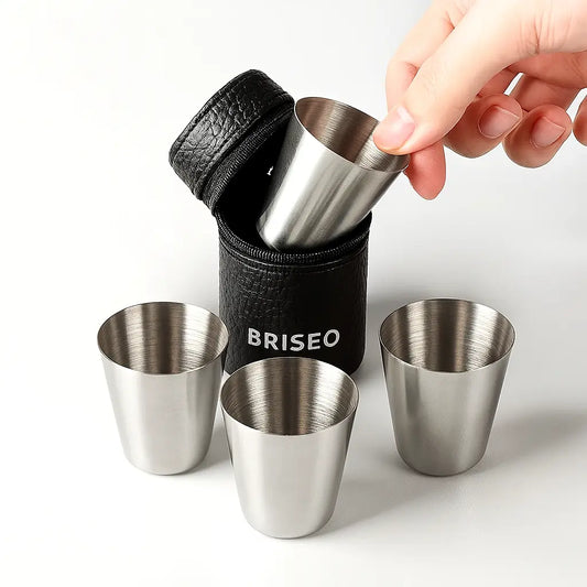 Set de Tasses Inox Briseo – Nomade & Élégant